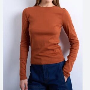 Neiman Marcus Cashmere Collection Orange Rust Crewneck Sweater Women’s Size S